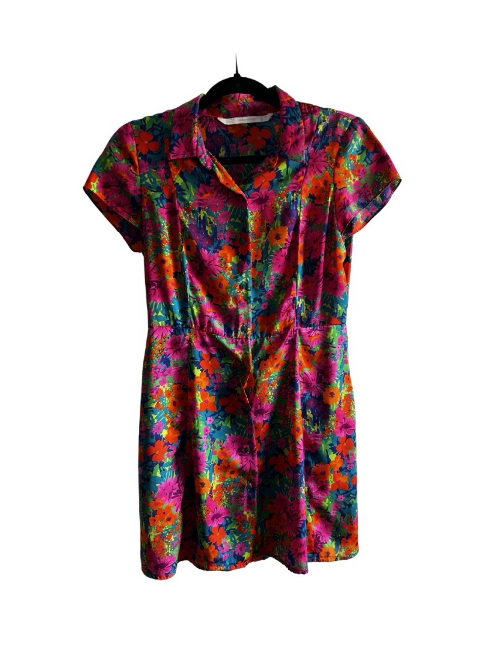Colorful Button Up Floral Dress